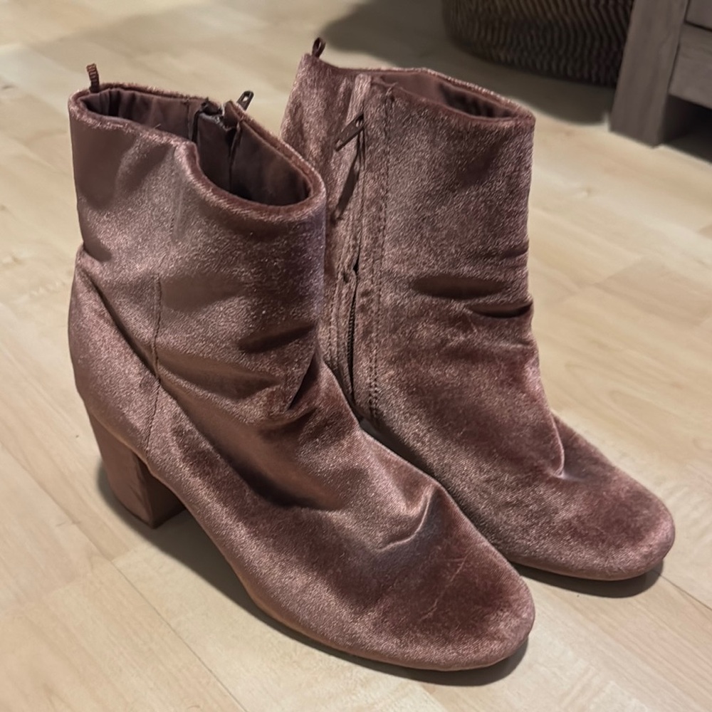 Old Navy Brown Ankle Booties with Wedge Heel